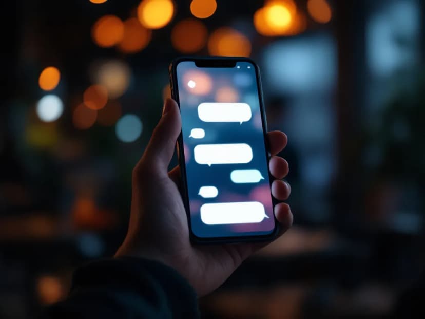 Telemóvel com uma conversa aberta num assistente de IA